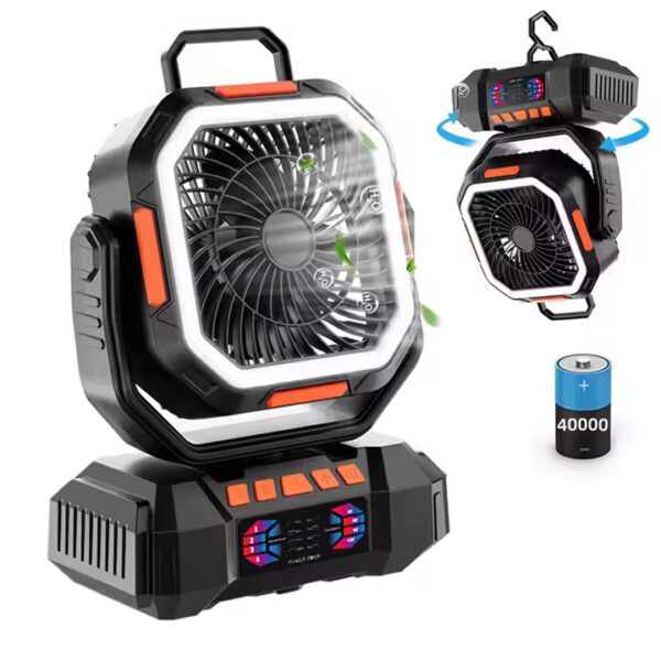 30000mah 10000mah Cooling Camping Tent with Light Battery Mini Fans 20000mah Rechargeable Outdoor Portable Camping Fan