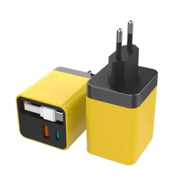 2025 New Hot Selling Retractable Cable Charger PD 30W GaN Super Fast Charge Type C Portable Phone Charger for iPhone 16 Samsung