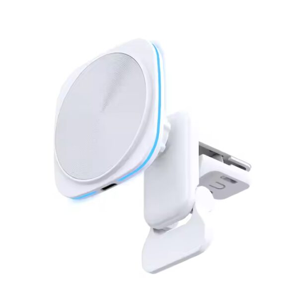 2025 All In One 15W Car Wireless Charger With Rgb Atmosphere Light Fast Charging Wireless Magnetic Car Charger